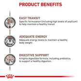 Product benefits: easy transit with high psyllium for healthy digestion, adequate energy to maintain body weight, and highly digestible formula with prebiotics for digestive support.