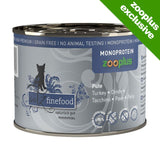 catz finefood Monoprotein , Pute Turkey Dinde Tacchino Pavo Peru, grain free, no animal testing, 98% meat & cooking liquid, 400g tin
