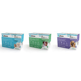 Zylkene food supplement for dogs and cats. Packaging for weight classes: up to 10 kg, 10-30 kg, 15-60 kg. Supports wellbeing in stressful situations.